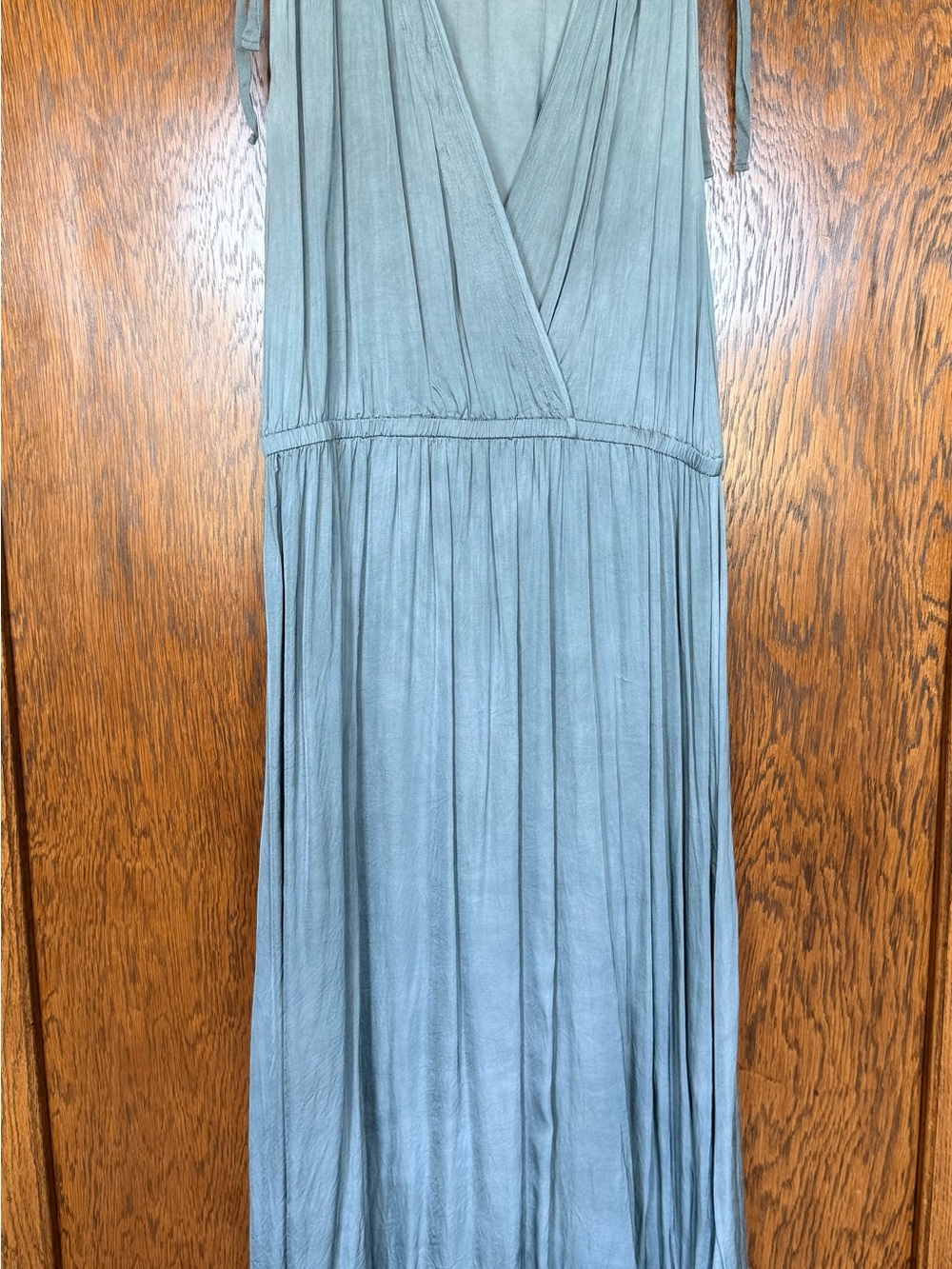 Frye Sleeveless V-Neck Maxi Dress in Dusty Blue